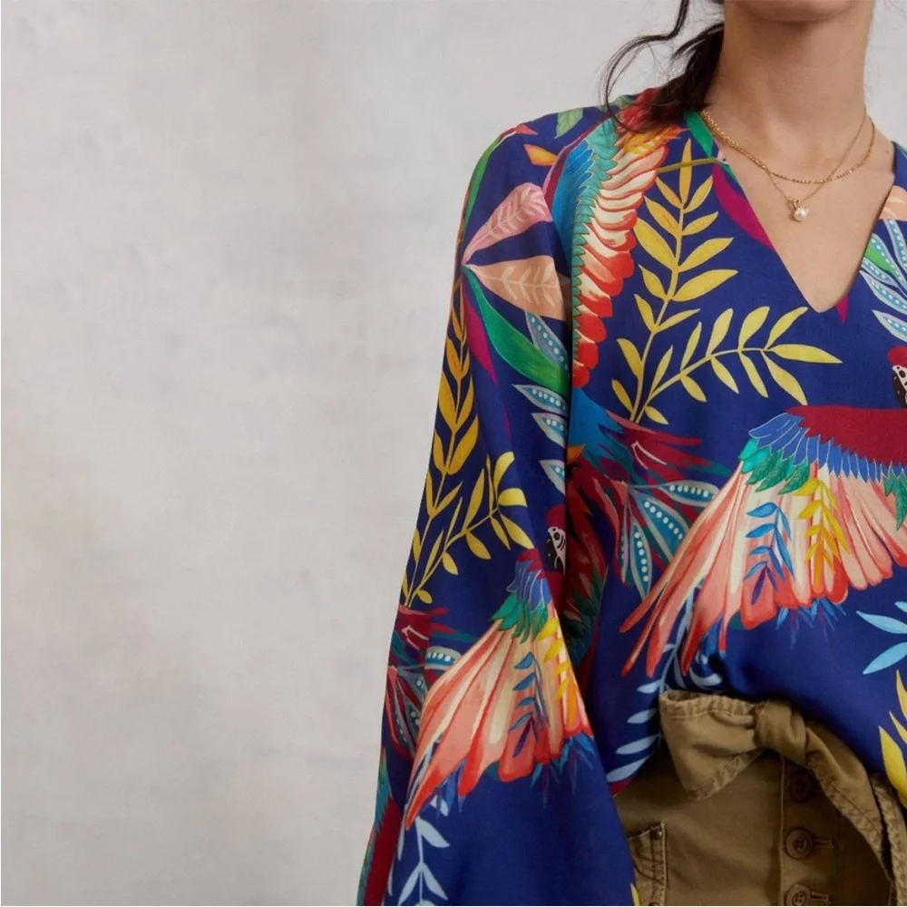 NWOT Farm Rio Anthropologie Kaia Top XS - Picture 3 of 12